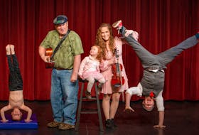 Another Flippin’ Ceilidh on Aug. 13, will feature, from left, Finnegan Chandler, Normal Stewart, Rankin Chandler, Courtney Hogan-Chandler, Scott Chandler and Janelle Banks, not shown. Contributed