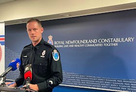 Royal Newfoundland Constabulary media relations officer Const. James Cadigan speaks to reporters at RNC headquarters in St. John’s Tuesday, Aug. 8, 2023.Tara Bradbury/SaltWire