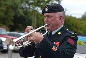 Merchant Navy memorial service  
   
Trumpeter James Prowse of the Royal Newfoundland Regiment Band plays the Last Post and Reveille during the annual Newfoundland Merchant Navy memorial service Friday at the Merchant Navy monument outside the Marine Institute in St. John’s. See story on A4. Joe Gibbons • SaltWire