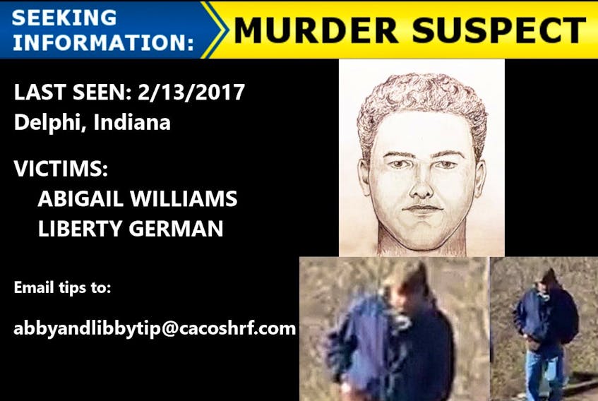  New police sketch of suspected killer. INDIANA STATE POLICE