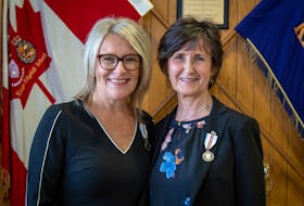 Hants West MLA Melissa Sheehy-Richard, left, said Taya Shields’ dedication to keeping Terry Fox’s legacy alive in Windsor for more than three decades spoke volumes. Shields was one of 15 Hants West residents to receive a Queen Elizabeth II Platinum Jubilee Medal.