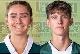 Carla Stewart, left, and Kasper Lasia are the UPEI Panther Subway Athletes of the Week for Sept. 4-10. Contributed