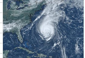 Satellite imagery of category 1 hurricane Lee as it was passing southwest of Bermuda on Thursday. -Contributed/Tropical Tidbits