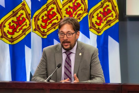 Richmond MLA Trevor Boudreau answers questions from reporters at One Government Place on Thursday, Sept. 14, 2023. Boudreau was sworn in as Minister of Community Services and Minister responsible for L'nu Affairs on Thursday, Sept. 14, 2023.
Ryan Taplin - The Chronicle Herald