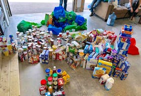 The first annual Prospect Drive Block Party-Food Drive collected more than 3,000 food donations, as well as more than $1,600 in cash, gift cards and cheques, for Loaves and Fishes in Sydney and the Glace Bay Food Bank Society. CONTRIBUTED