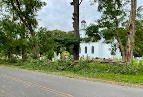 Heavy winds brought down tree branches across the Annapolis Valley on Sept. 16, including these ones on Church Street in Port Williams. Winds were recorded at 56 km/h in Kentville, 93 km/h in Greenwood and 73 km/h at Kejimkujik National Park by Environment Canada weather stations.