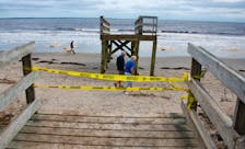 People walk past what remains of the boardwalk leading to the beach at Rissers Beach Provincial Park on Monday, Sept. 18, 2023. The campground and park were significantly damaged by Tropical Storm Lee on the weekend.
Ryan Taplin - The Chronicle Herald