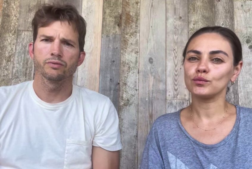 Hollywood actors Ashton Kutcher, left, and Mila Kunis have apologized to victims for writing letters of support for convicted rapist Danny Masterson to encourage the judge to give him a more lenient sentence. Instagram screenshot