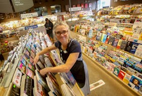 FOR DEMONT STORY:
Michelle Gerard is seen in Halifax's oldest and probably last remaining magazine shop, Atlantic News Tuesday September 19, 2023. Thr shop will be celebrating it's 50th anniversary on Saturday.

TIM KROCHAK PHOTO