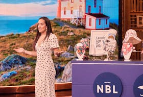 Constanza Safatle, entrepreneur of Newbornlander, presenting her business pitch on Dragons' Den. While most go seeking a finical investment, Safatle was looking for the right partner. Cameron Kilfoy/The Telegram.