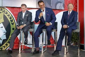 The introduction of Michael Andlauer as the new Ottawa Senators owner took place at Canadian Tire Centre in Ottawa Friday. Cyril Leeder, Ottawa Senators President, Sens owner Michael Andlauer and NHL Commissioner Gary Bettman attending Friday's announcement.