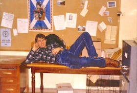 A young Rick MacLean lounges in the student newspaper office at Mount Allison some 40 years ago. Rick MacLean • Contributed