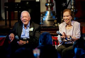 WASHINGTON (Reuters) - Former U.S. President Jimmy Carter and former first lady Rosalynn Carter made an outing on Saturday to view a festival in Georgia, the Carter Center said in a tweet. Carter, 98,