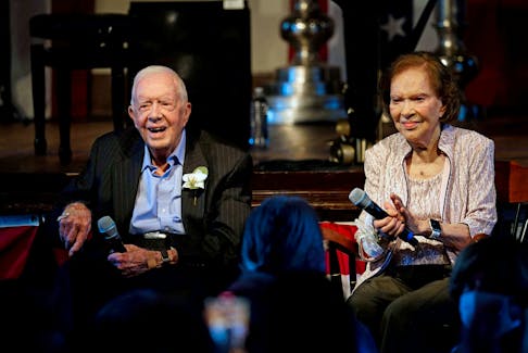 WASHINGTON (Reuters) - Former U.S. President Jimmy Carter and former first lady Rosalynn Carter made an outing on Saturday to view a festival in Georgia, the Carter Center said in a tweet. Carter, 98,