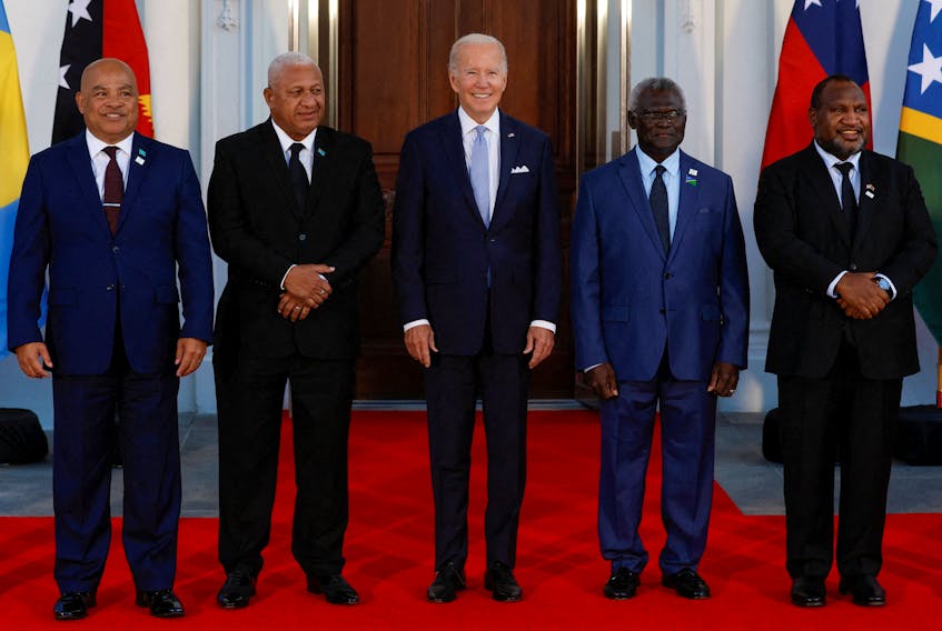 By David Brunnstrom, Trevor Hunnicutt and Kirsty Needham WASHINGTON (Reuters) - President Joe Biden will host a second summit with Pacific island leaders this week, part of a U.S. charm offensive to