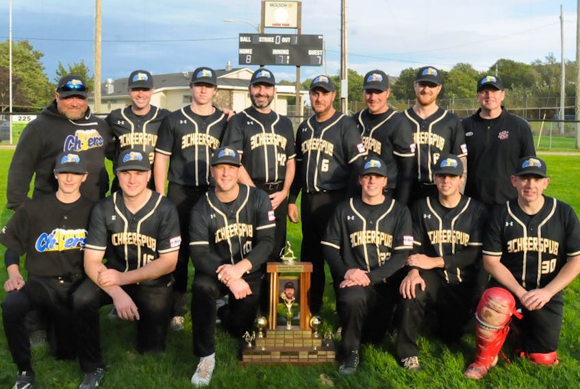 The 3 Cheers Pub Miller Lite are the 2023 John Gorman Memorial Senior Men's Fastpitch Provincial tournament champions after defeating the NTV Hitmen 8-7 in the final held on Sept. 23 at Lion’s Park in St. John’s. Members of the team, in no particular order, are Phillip Corbett, Daniel Dalton, Austin Dawe, Kyle Dwyer, Austin Earle, Jason Hill, Doug Marshall, Tony Meade, Blair Pittman, Linden Power, Logan Power, Matt Power, Colin Walsh, coach Loyola Power (Coach) and sponsor Junior Bruce. Contributed photo