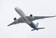 PARIS (Reuters) - Air France-KLM said on Monday it plans to order 50 Airbus A350 long-haul jets, together with purchase rights for an additional 40 aircraft. The provisional deal includes both the