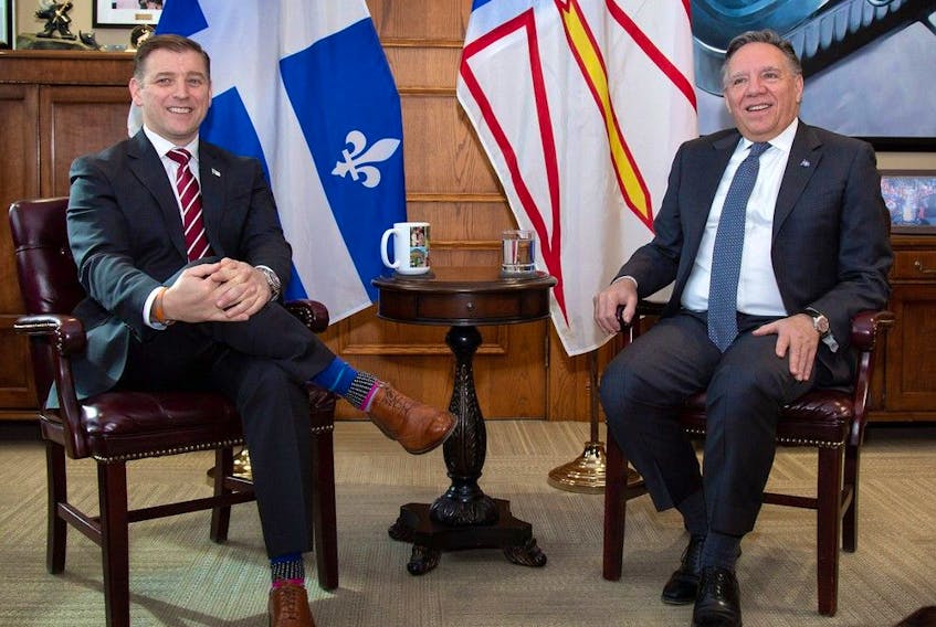 A historic sore point between the two provinces, Quebec Premier François Legault travelled to Newfoundland and Labrador last February to make amends for the 1969 Churchhill falls contract. He met with N.L. Premier Andrew Furey.