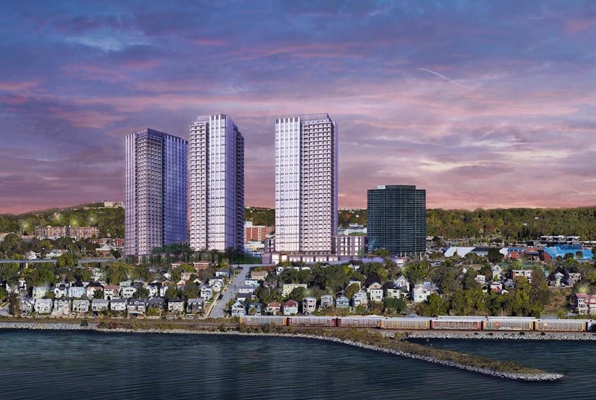 Designs for the Dartmouth Towers high rises proposed for Best Street, near the Macdonald Bridge.