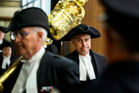 Speaker of the House of Commons Anthony Rota walks into the House of Commons during the Speaker's Parade, on Parliament Hill in Ottawa, on Monday, Sept. 25, 2023.