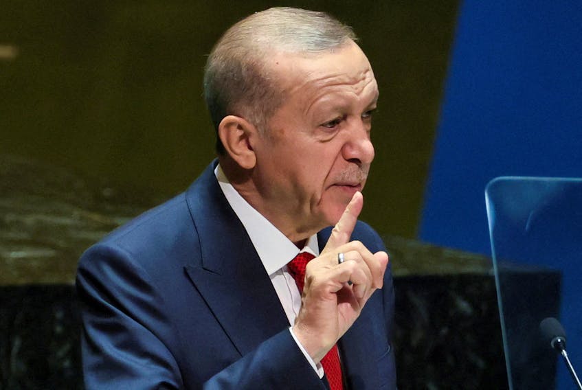 ANKARA (Reuters) - President Tayyip Erdogan said Turkey needs to turn the legal troubles of U.S. Senator Bob Menendez, a long-time critic of his government, into opportunity for its requested purchase