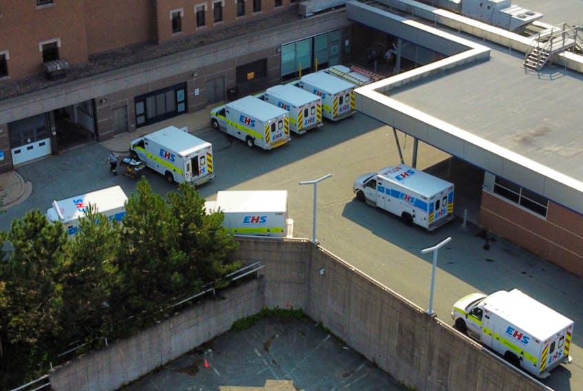 EHS vehicles are seen outside the emergency bay at the Halifax Infirmary Monday September 25, 2023.

TIM KROCHAK PHOTO