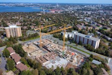 Cranes are seen above a large Dunbrack Street apartment construction project in Halifax September 26, 2023,

TIM KROCHAK PHOTO