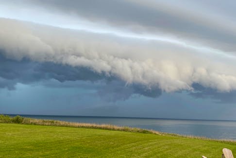 Malcolm MacNeil caught what appears to be a shelf cloud over western Prince Edward Island. -Contributed