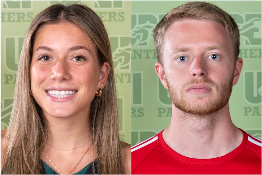 Stefania Angona, left, and Isaac Wolters are the UPEI athletes of the week for Sept. 18 to 24. UPEI Photo • Special to The Guardian