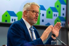 Provincial housing minister John Lohr answers questions from reporters during an affordable housing announcement at One Government Place on Wednesday, Sept. 27, 2023.
Ryan Taplin - The Chronicle Herald