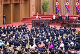 SEOUL (Reuters) - North Korea's rubber-stamp parliament has adopted an amendment to the constitution to formulate the country's policy on nuclear force, state media KCNA reported on Thursday. (