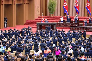 SEOUL (Reuters) - North Korea's rubber-stamp parliament has adopted an amendment to the constitution to formulate the country's policy on nuclear force, state media KCNA reported on Thursday. (