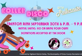 Collaborating with Coffin Skate shop in Halifax, the Highland District Derby is putting on a roller disco night on Saturday night in Trenton.