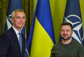 KYIV (Reuters) - NATO Secretary General Jens Stoltenberg, on an unannounced visit to Kyiv, said on Thursday that Ukrainian forces were "gradually gaining ground" in their counteroffensive against