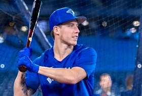 Maple Leafs star Mitch Marner takes batting practice with the Toronto Blue  Jays.