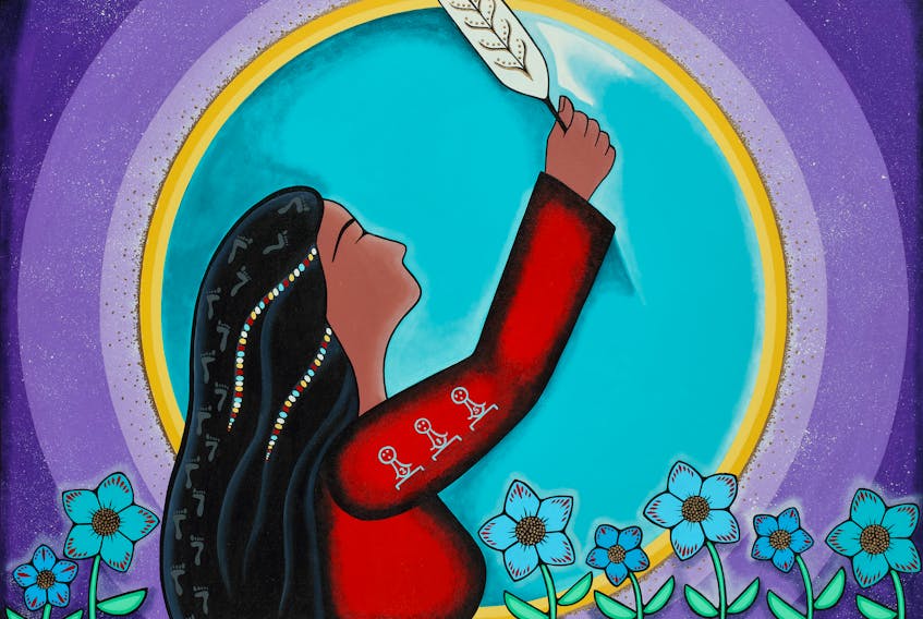 "Prayer for our Lost Children" by We'koqma'q artist Loretta Gould is a tribute to the first 215 graves found on the grounds of the former Kamloops Indian Residential School in 2021. "They started to dig up all these graves. That was heartbreaking to know, but it was also a relief for families who were missing loved ones." For more, see page A6. CONTRIBUTED
