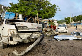 MOGADISHU (Reuters) -A suicide bomber set off an explosion at a shop selling tea in Somalia's capital on Friday, killing at least seven people, a witness and medical personnel. Police put the number