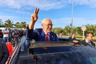 TUNIS (Reuters) - Tunisian opposition leader Rached Ghannouchi, a fierce critic of President Kais Saied, will begin a hunger strike in prison, according to a statement from his Islamist Ennahda party