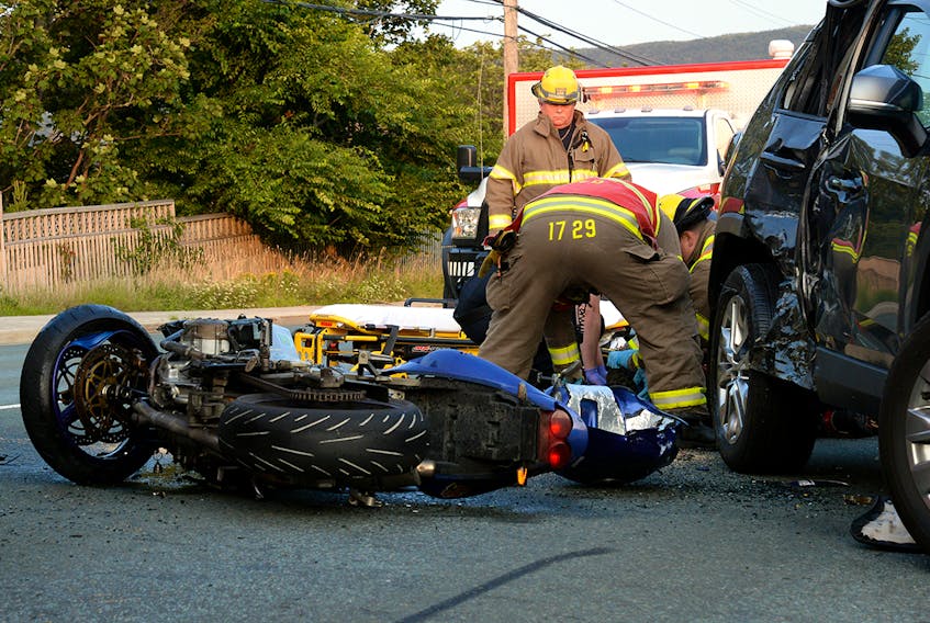 Two people were sent to hospital following a vehicle-motorcycle collision in St. John's Sunday evening. Saltwire staff