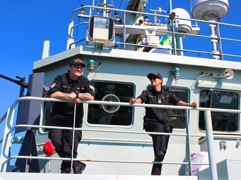 IN PHOTO: Aboard Canadian naval ship HMCS Glace Bay