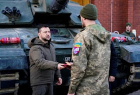 By Olena Harmash KYIV (Reuters) - President Volodymyr Zelenskiy said on Saturday he wants to turn Ukraine's defence industry into a "large military hub" by partnering with Western weapons