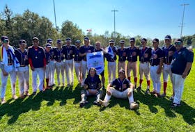 The Corner Brook Barons are 18U AA Baseball Atlantic champions after defeating the Capital District Islanders 5-0 in the final of the tournament held in Charlottetown, PEI Sept. 1-3. Contributed photo