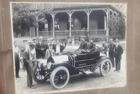 Arch Pelton, seated on the right in one of the 25 McKay cars that were made in Kentville, has never been officially recognized for his pioneering role in the creation of the McKay car.Photo courtesy of the Comeau Family Collection