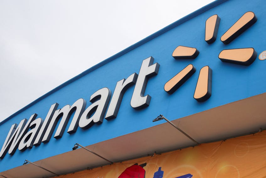 The logo of Walmart is pictured outside a store in Mexico City, Mexico July 27, 2023.