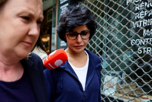 Rachida Dati, member of French conservative party Les Republicains (LR), talks to journalists as she arrives for a meeting at their political party headquarters in Paris, France, June 20, 2022.