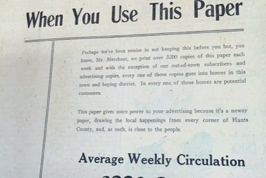 This Hants Journal circulation ad, dated 1946, spells out to business owners why advertising in the newspaper could benefit them.
