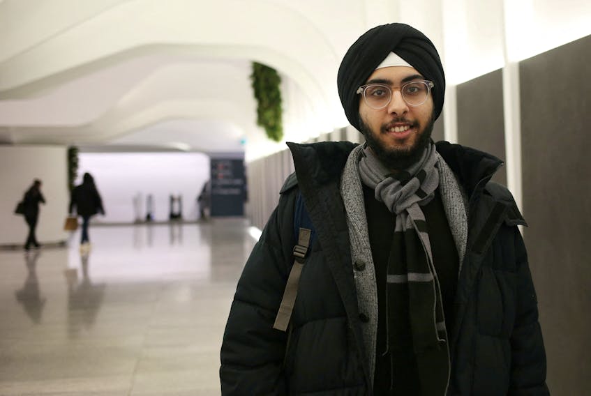 Bhavjeet Singh Kalra, a 21-year-old undergraduate student, poses for a photograph in Toronto, Ontario, Canada January 3, 2024. 
