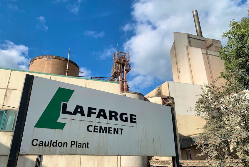 An exterior view of the Lafarge Cement plant, owned by LafargeHolcim, in the central England village of Cauldon, Britain, September 17, 2021.