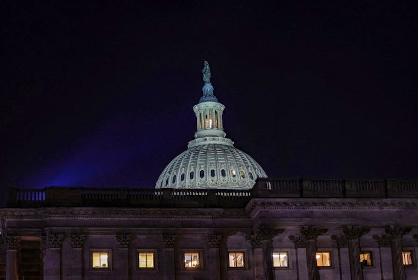 The U.S. Capitol Dome is illuminated in Washington, U.S., June 1, 2023.