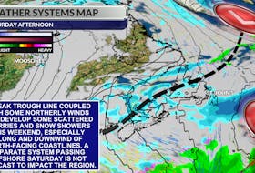 While the overall pattern is quieter, weak disturbances and onshore winds will drive flurries and snow showers this weekend.